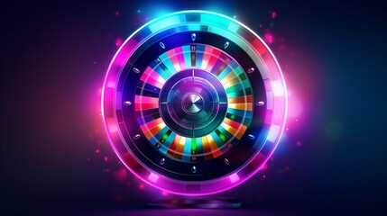 Roulette 3d fortune wheel isolated vector illustration for gambling background and lottery win concept. Wheel fortune for game and win jackpot