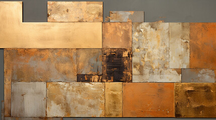 textura de parede pedra ferro grunge dourado com cinza 