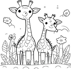 Giraffe cartoon design. Animal cute zoo life nature and fauna theme Vector illustration