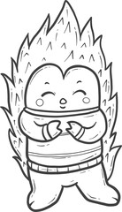 cute porcupine in winter outline