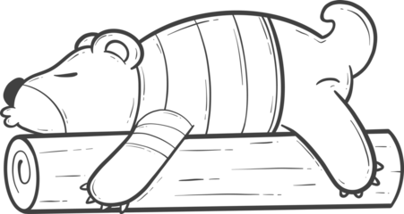 cute animal winter outline