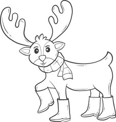 cute animal winter outline