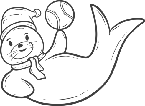 cute animal winter outline