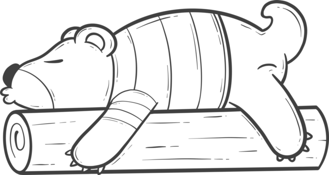 cute animal winter outline