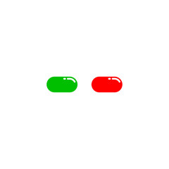 Two buttons green and red