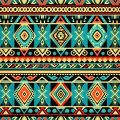 Ethnic seamless pattern colorful ikat style background 