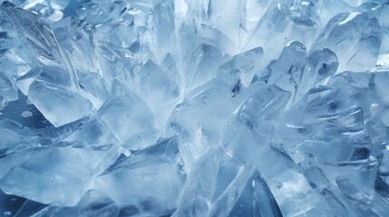 Background with transparent ice crystals and cracks