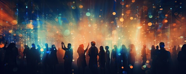 Obraz premium blurred shining background people at party