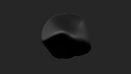 Futuristic 3D sphere with noisy turbulent surface. Morph shape in dark colours with ripples and waves displacement. 3D animated intro background.