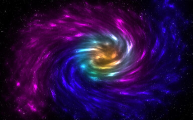 Fototapeta premium Spiral Galaxy ilustration. A bright, beautiful cosmic nebula.
