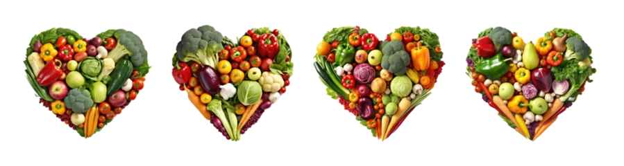 Tragetasche Collection of set Heart shape made of different vegetables isolated on transparent background. PNG file, cut out ©  Jannatul Koraise