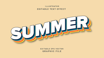 Summer editable text effect template - Summer text, comic style editable text effect - Summer time editable text style effect - Vector text effect, with summer season event