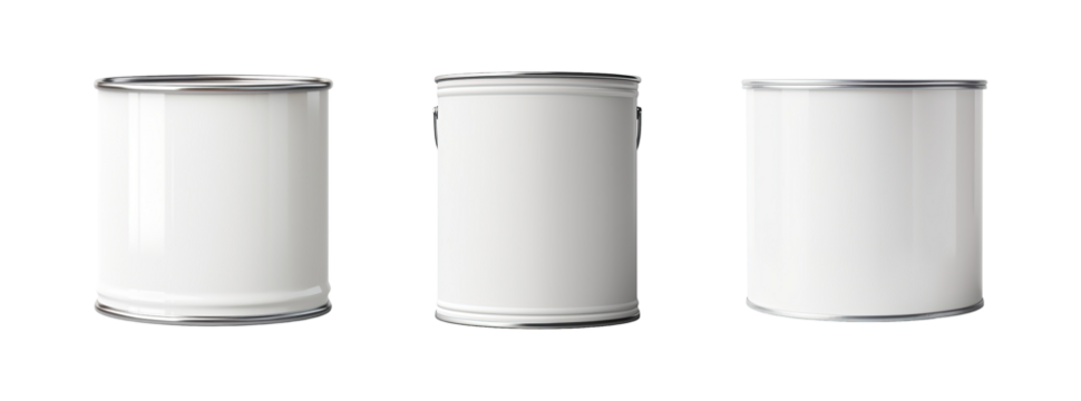 Collection of set Paint can isolated on transparent background. PNG file, cut out