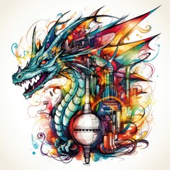 Dive into a world of creativity with our stock photograph showcasing a dragon