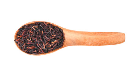 Riceberry Rice, Thailand Rice and wooden spoon on transparent png