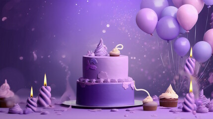 Lavender Birthday Party Cake Background