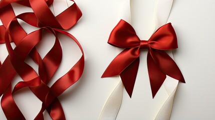 red ribbon and layers with white layer and background