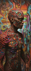 Naklejka premium alien fantasy monster demonic organic - by generative ai