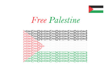 Free Palestine with letter Palestine.Vector illustration