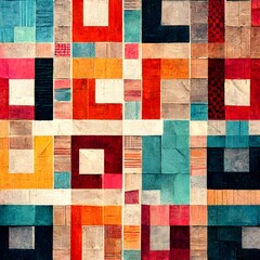 quilt patchwork fabric geometric patterns on blocks 