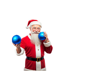 Santa Claus with blue crystal balls 