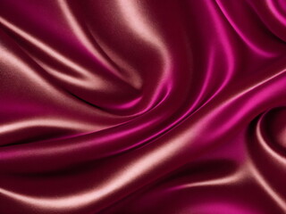 Red silk cloth texture background, luxury red wavy silky smooth background