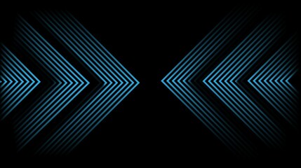 Modern abstract black background with glowing blue techno layers, overlapping on a dark space, decorated with futuristic elements. Suitable for banners, flyers, cards, or brochures. - obrazy, fototapety, plakaty