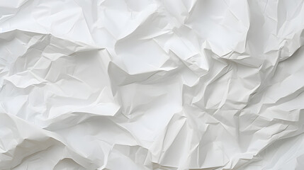 Crumpled paper texture. White empty battered paper background