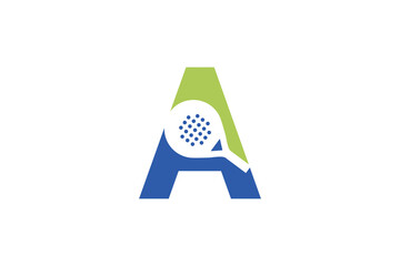 Padel font Letter A padel logo design vector