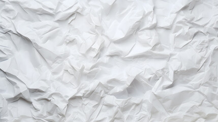 Crumpled paper texture. White empty battered paper background