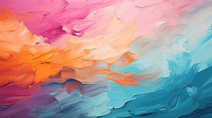 Vibrant brushstrokes of pink orange blue purple HD texture background. Highly Detailed.
