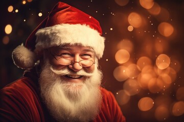 Santa claus on christmas background.