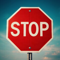 red stop sign on the road professional shot concept design