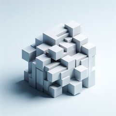 abstract 3d cubes on the white background