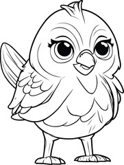 Coloring book for children. Cute cartoon owl. Vector illustration.