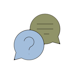 question réponse team buiding travail entreprise d'équipe pictogramme Icone et symbole fin couleur