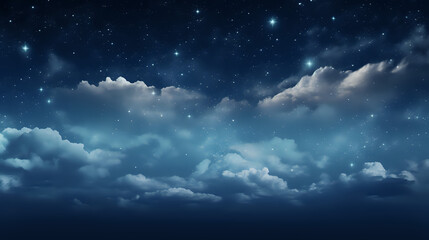 Naklejka na ściany i meble Night sky with stars and clouds