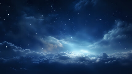 Obraz na płótnie Canvas Dramatic Night Sky: Celestial Symphony of Stars and Clouds in 8K Resolution