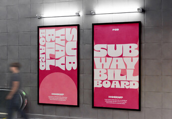 Advertisement in Subway Station Mockup