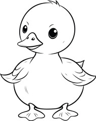 Duck   Coloring Page Outline of a cute duckling