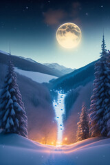 Full moon, night sky, Chuseok, Hangawi, bright moon, background, moon scenery ,Generative AI