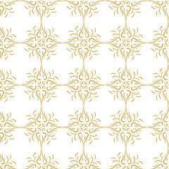 Seamless gold pattern in oriental style, arabesques.