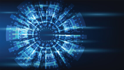 Hi tech circle digital HUD screen for modern graphic design. futuristic technology background concept