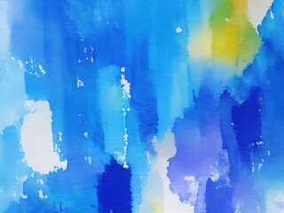 Abstracts watercolor background in blue color, blue watercolor brush strokes
