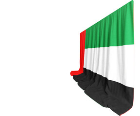 United Arab Emirates Flag Curtain in 3D Rendering called Flag of United Arab Emirates