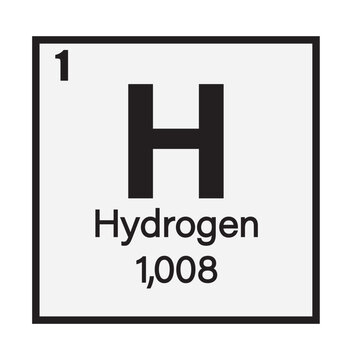 Hydrogen Chemical Element Symbol Vector Image Illustration Pictogram On White Background