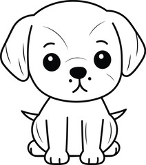 cute little dog mascot character vector illustration designicon vector illustration design