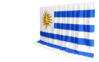 Uruguay Flag Curtain in 3D Rendering called Flag of Uruguay
