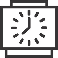 clock sign black and white flat outline 