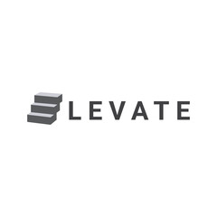 Obraz premium a wordmark logo of elevate with a stair as the letter E for business or career related company logo